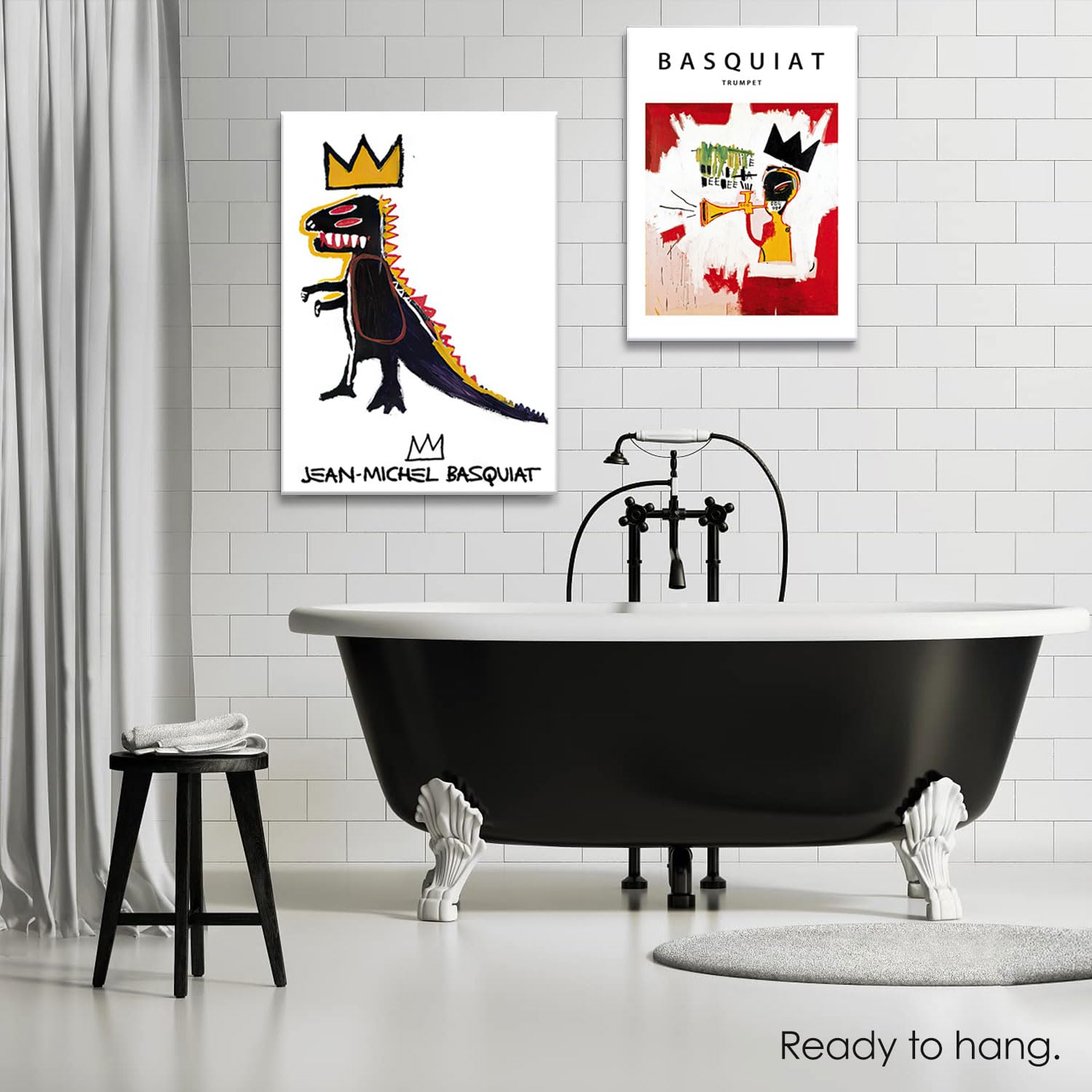 Amazon.com: Framed 2Pcs Basquiat Wall Art Canvas Set Jean-Michel